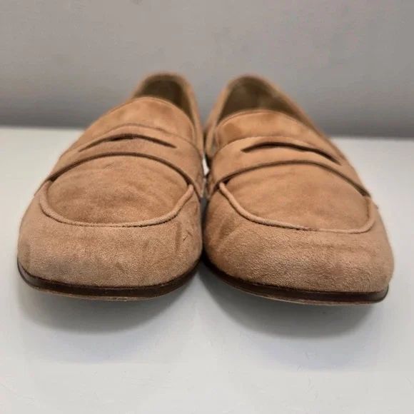 J. Crew Charlie Penny Loafers 6.5 Brown Suede Flats Classic Preppy Dark Academia - Picture 3 of 10